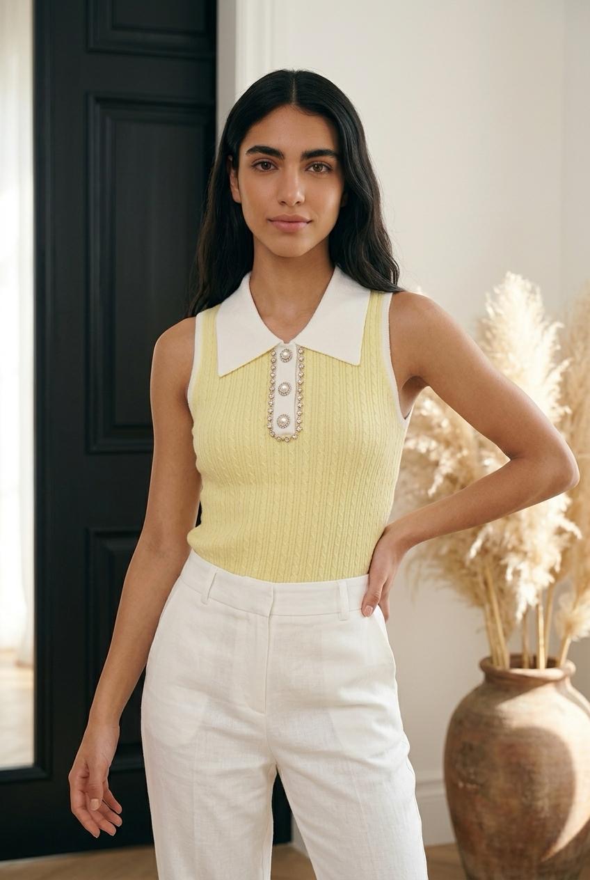 Collared Vest Top